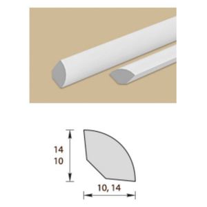 Угол внутренний округлый ПВХ белый, УвО10 / УвО14 Идеал 2.7м