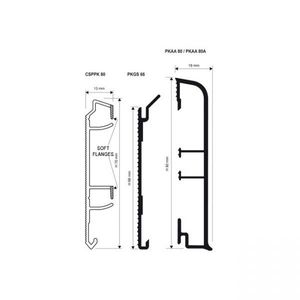 Перфорированная опора PKGS 66 (2см. шт.), для плинтуса PROSKIRTING, Progress profiles