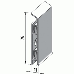 Плинтус алюминиевый напольный 70x10x3000