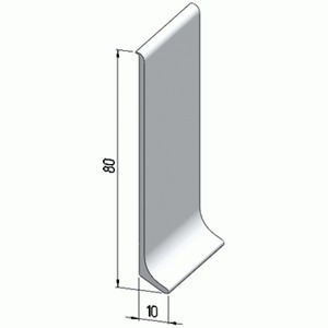 Плинтус алюминиевый, напольный, 80x10x3000 Серебро матовое сатинированный