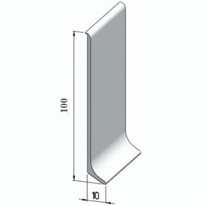 Плинтус алюминиевый, напольный, 100x10x3000