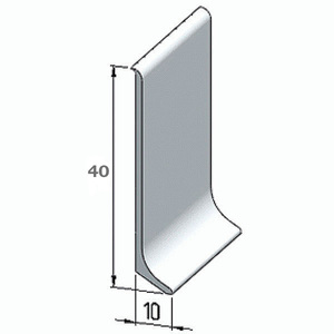 Плинтус алюминиевый на столешницу серебро матовое сатинированное 40x10x3000