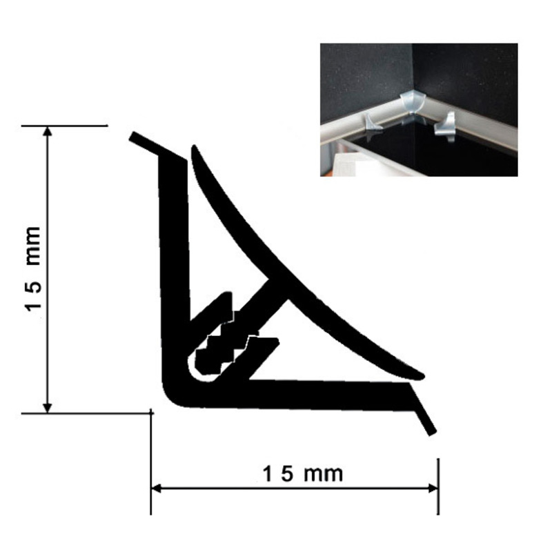 Плинтус korner lb15 для столешницы