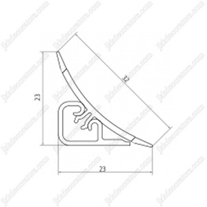 Плинтус для столешницы Korner LB23 с кабель-каналом мягкий край  23х23мм ПВХ Ниагара 20-23-0-634