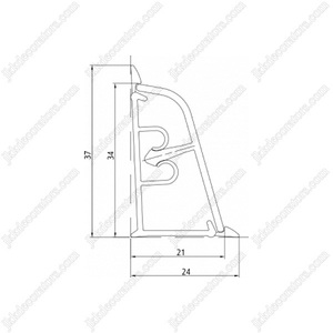 Плинтус для столешницы Korner LB37 с кабель-каналом мягкий край 24х37x3000мм ПВХ лино бьянко 20-37-0-467