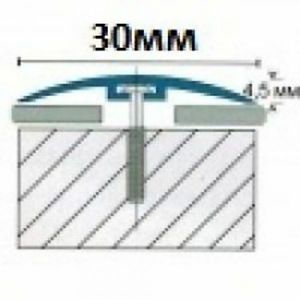 Порожек 30мм напольный алюминиевый скрытое крепление Мир Профиля SMR,  Клен 28