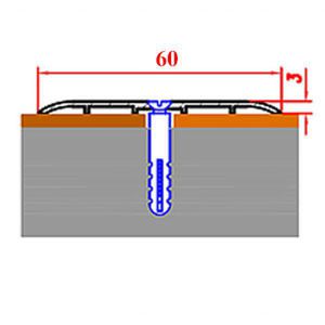 Порожек 60мм широкий напольный алюминиевый скрытое крепление Лука HIT, 4809 Дуб эллора