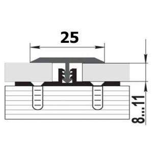 Т-образный порожек алюминий ламинированный для пола SMR 2,7м х 25мм Бук 33