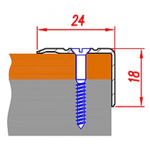Уголок - порожек Новосел 24х18 серебро анодированное